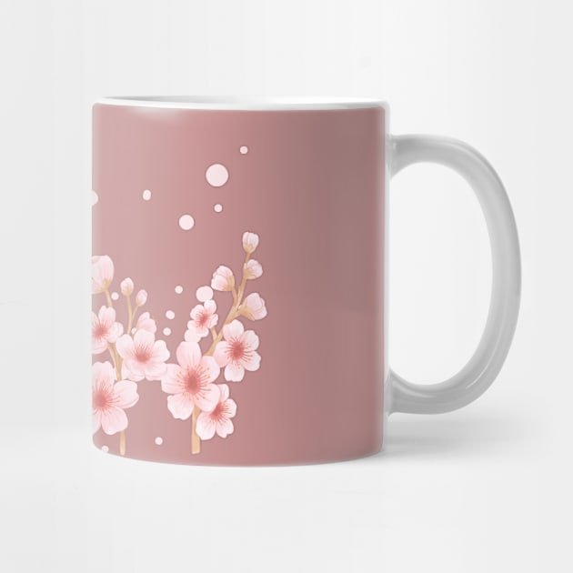 Pink Cherry Blossom Watercolor Floral Patterns Romantic Soft Delicate by SimpleModern